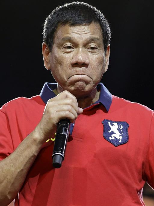 Der philippinische Präsidentschaftskandidat Davao City Mayor Rodrigo Duterte bei einer Wahlkampfveranstaltung.