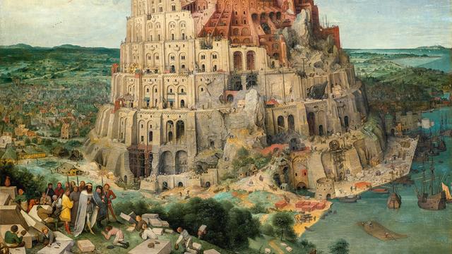 Pieter Bruegel d. Ä.: Der Turmbau zu Babel 1563, Öl auf Holz, 114 × 155 cm