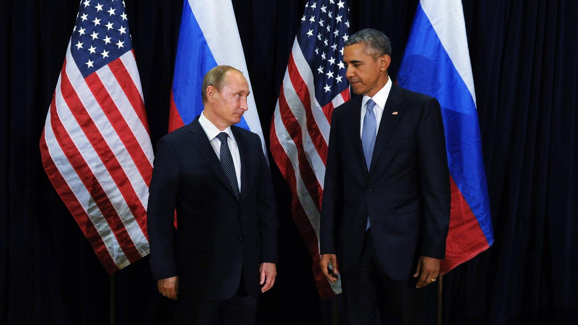 Der russische Präsident Wladimir Putin und US-Präsident Barack Obama bei ihrem Treffen in New York Der russische Präsident Wladimir Putin und US-Präsident Barack Obama bei ihrem Treffen in New York