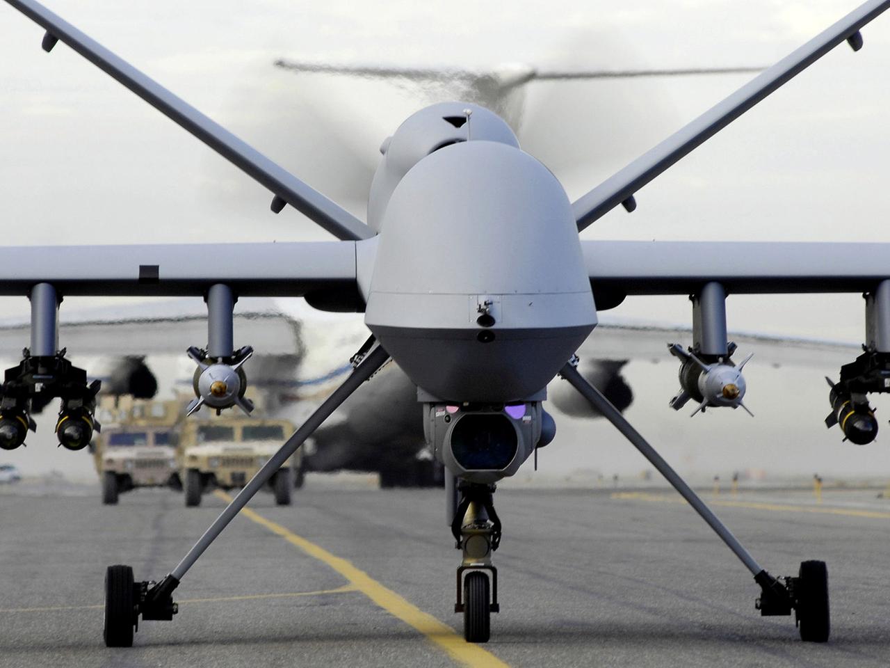 Eine US-Kampfdrohne des Typs MQ-9A Reaper Eine US-Kampfdrohne des Typs MQ-9A Reaper