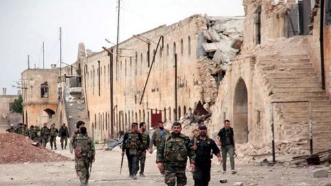 Syrische Soldaten in ihren Kasernen in Aleppo