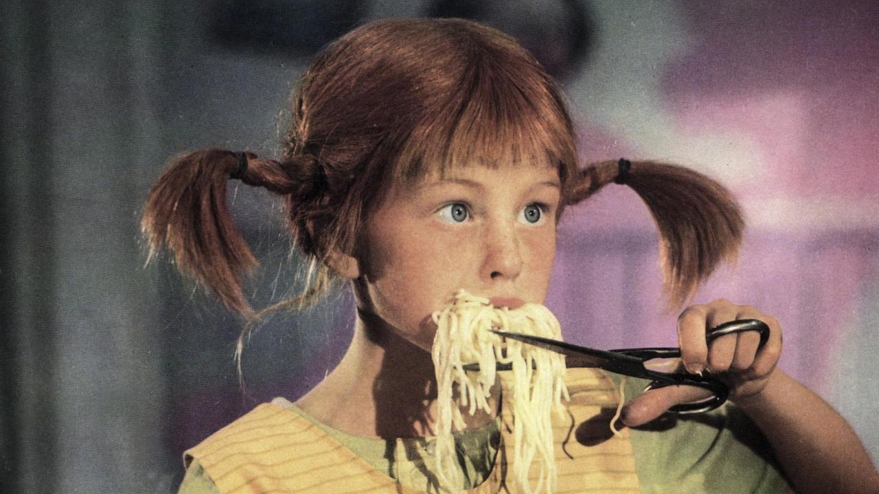 Auch Pippi Langstrumpf hat eine Vorliebe für Spaghetti - aus: Astrid Lindgren: Pippi im Taka-Tuka-Land - Schweden/BRD 1969 Auch Pippi Langstrumpf hat eine Vorliebe für Spaghetti - aus: Astrid Lindgren: Pippi im Taka-Tuka-Land - Schweden/BRD 1969