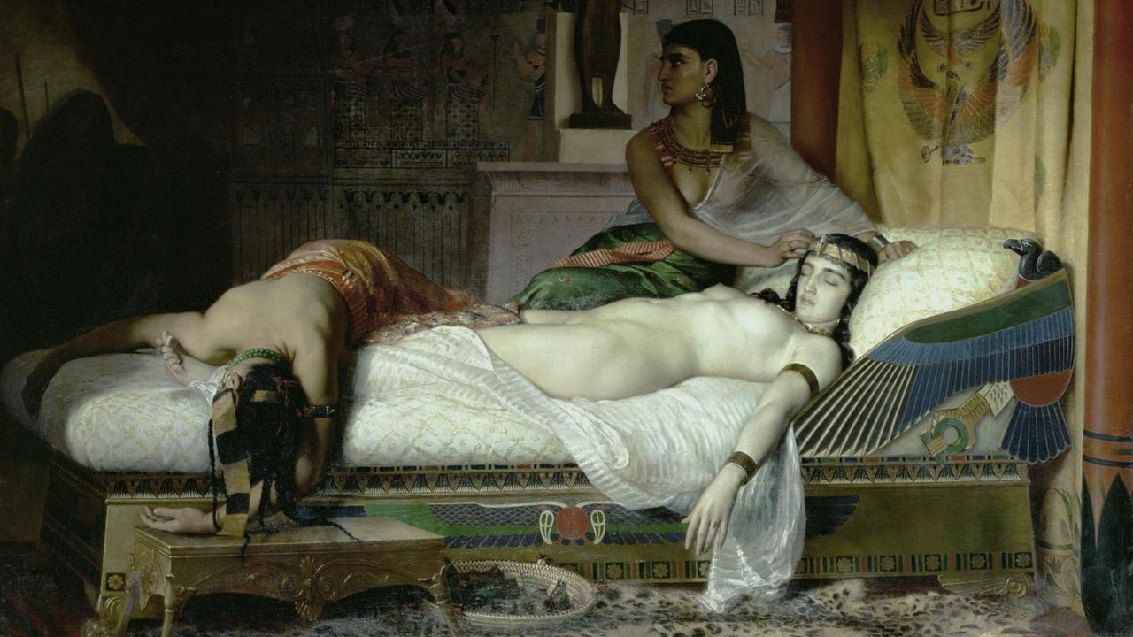 Das Gemälde "Tod der Kleopatra" von Jean André Rixens Das Gemälde "Tod der Kleopatra" von Jean André Rixens