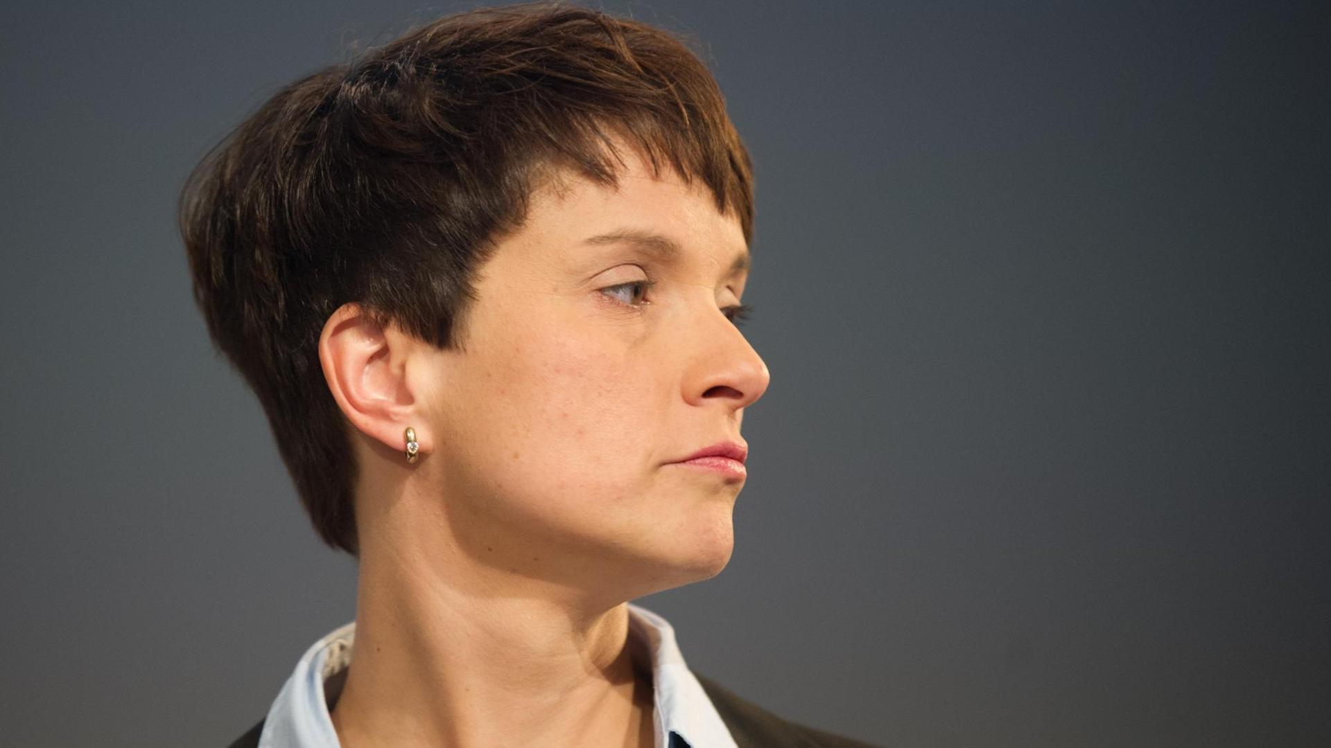 Die Bundesvorsitzende der Partei Alternative für Deutschland (AfD), Frauke Petry, aufgenommen am 28.11.2015 auf dem 4. Bundesparteitag der Alternative für Deutschland (AfD) in Hannover (Niedersachsen). Die Bundesvorsitzende der Partei Alternative für Deutschland (AfD), Frauke Petry, aufgenommen am 28.11.2015 auf dem 4. Bundesparteitag der Alternative für Deutschland (AfD) in Hannover (Niedersachsen).