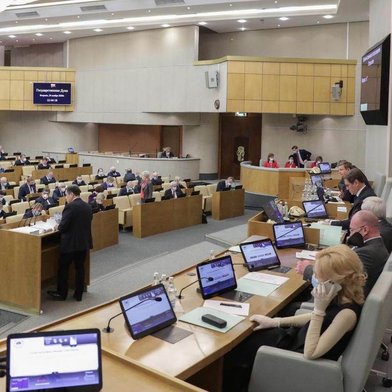 Die Duma, das russische Parlament, hier bei einer Abstimmung Ende November 2020  