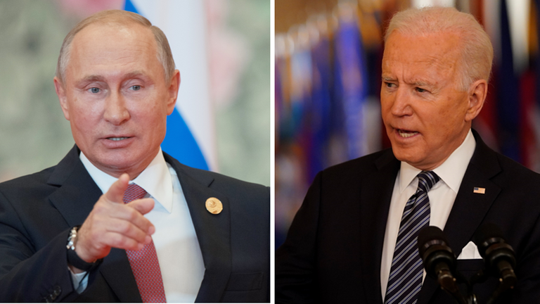 Der russische Präsident Wladimir Putin (links) und US-Präsident Joe Biden (rechts) wollen sich treffen. Der russische Präsident Wladimir Putin (links) und US-Präsident Joe Biden (rechts) wollen sich treffen.