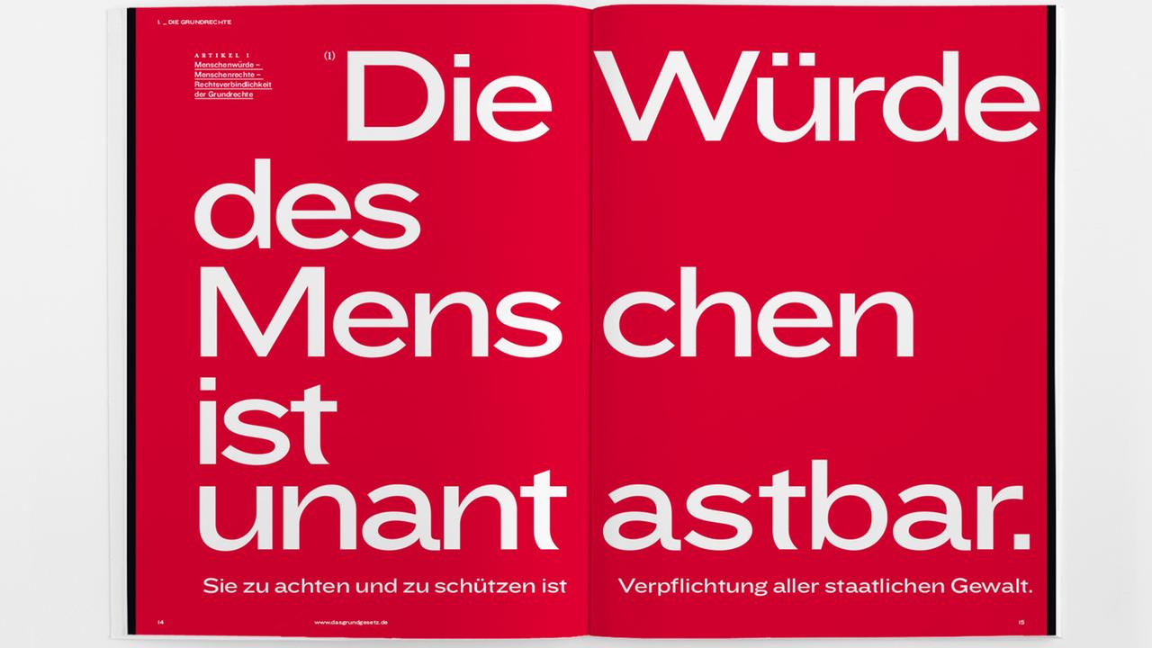 Artikel 1 des Grundgesetzes, dargestellt im "Grundgesetz Magazin". Artikel 1 des Grundgesetzes, dargestellt im "Grundgesetz Magazin".