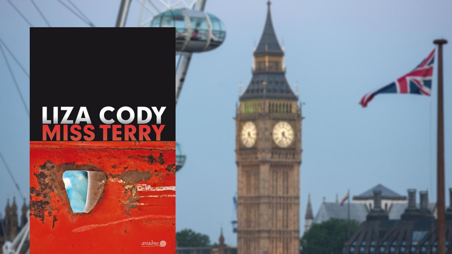 Buchcover "Miss Terry" von Liza Cody. Im Hintergrund das Londoner Wahrzeichen Big Ben. Buchcover "Miss Terry" von Liza Cody. Im Hintergrund das Londoner Wahrzeichen Big Ben.
