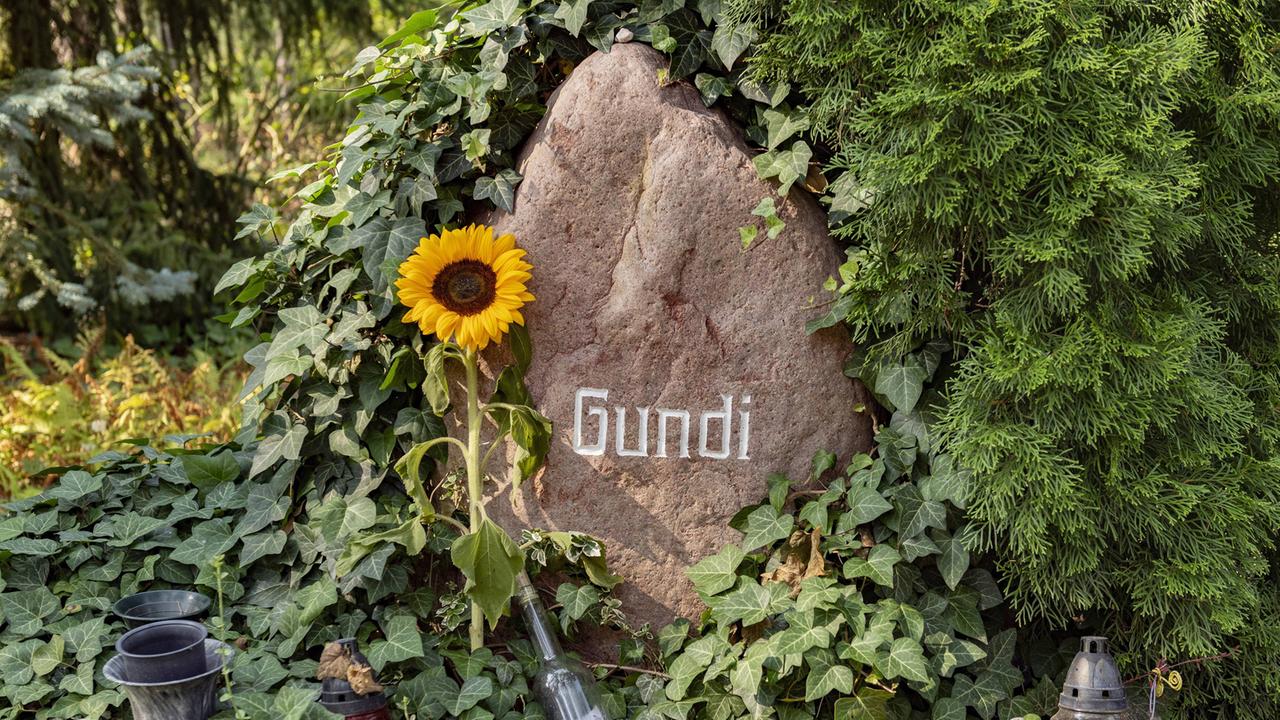 Das Grab des Liedermachers Gerhard Gundermann (1955 - 1998) auf dem Waldfriedhof in Hoyerswerda Das Grab des Liedermachers Gerhard Gundermann (1955 - 1998) auf dem Waldfriedhof in Hoyerswerda