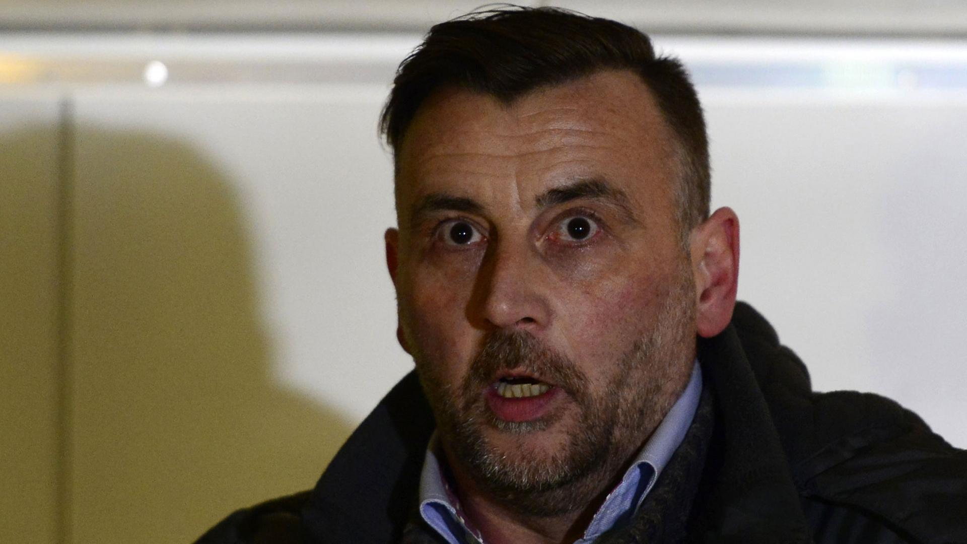 Pegida-Mitbegründer Lutz Bachmann mit aufgeregtem Gesicht Pegida-Mitbegründer Lutz Bachmann mit aufgeregtem Gesicht