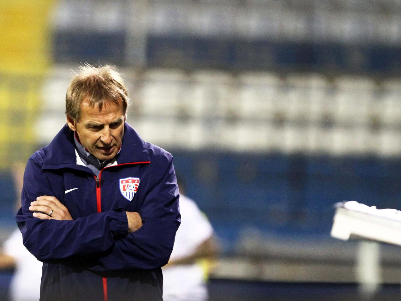 Jürgen Klinsmann bei einem Freundschaftspiel gegen die Ukraine.