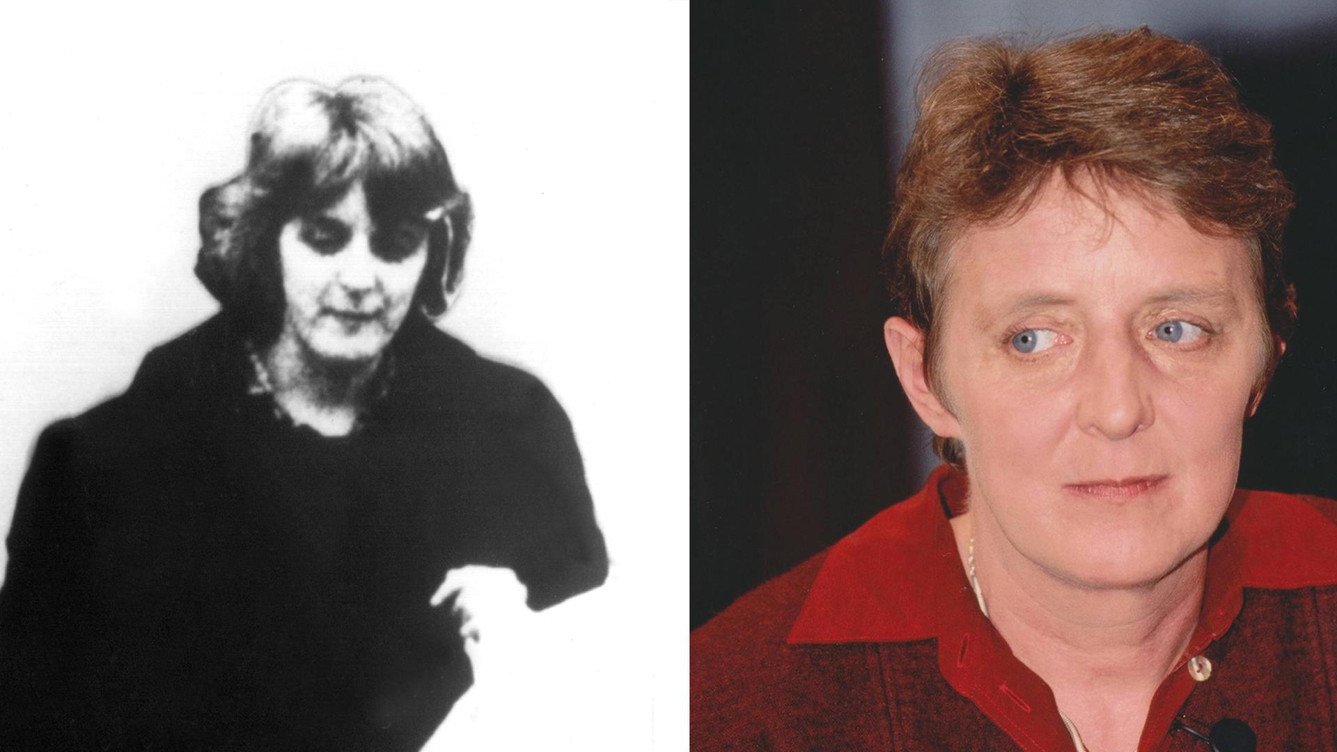 Silke Maier-Witt auf einer Aufnahme von 1999 sowie auf einem Fahndungsfoto von 1977. Silke Maier-Witt auf einer Aufnahme von 1999 sowie auf einem Fahndungsfoto von 1977.