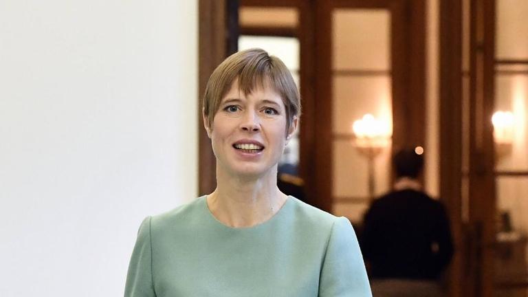 Die Präsidentin von Estland, Kersti Kaljulaid Die Präsidentin von Estland, Kersti Kaljulaid