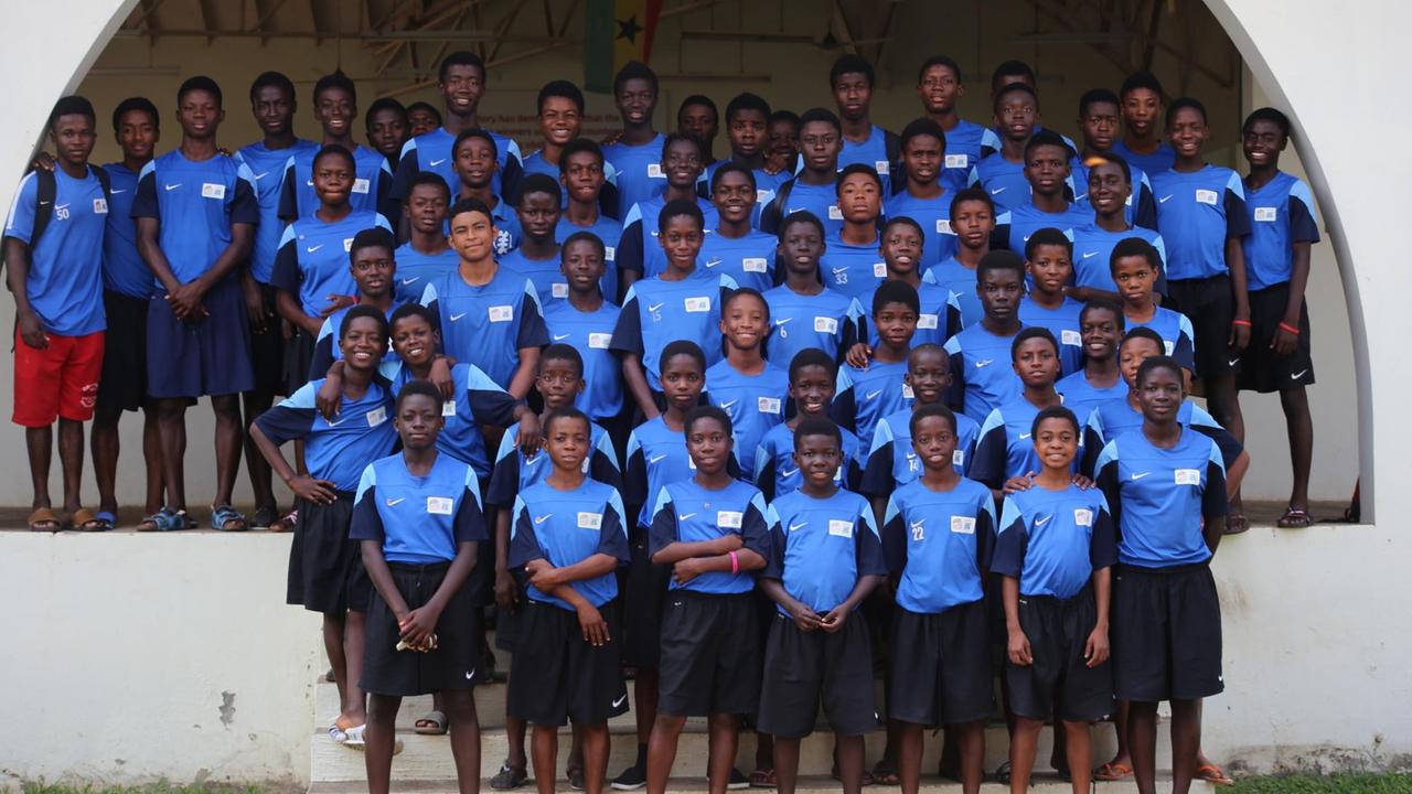 Weibliche Spielerinnen der Sportakademie in Ghana. Weibliche Spielerinnen der Sportakademie in Ghana.