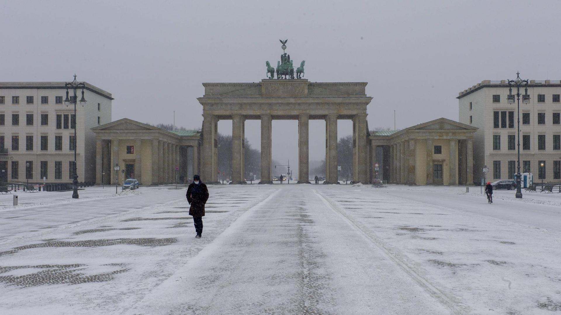 Das Foto zeigt das Brandenburger Tor im Februar 2021. Das Foto zeigt das Brandenburger Tor im Februar 2021.