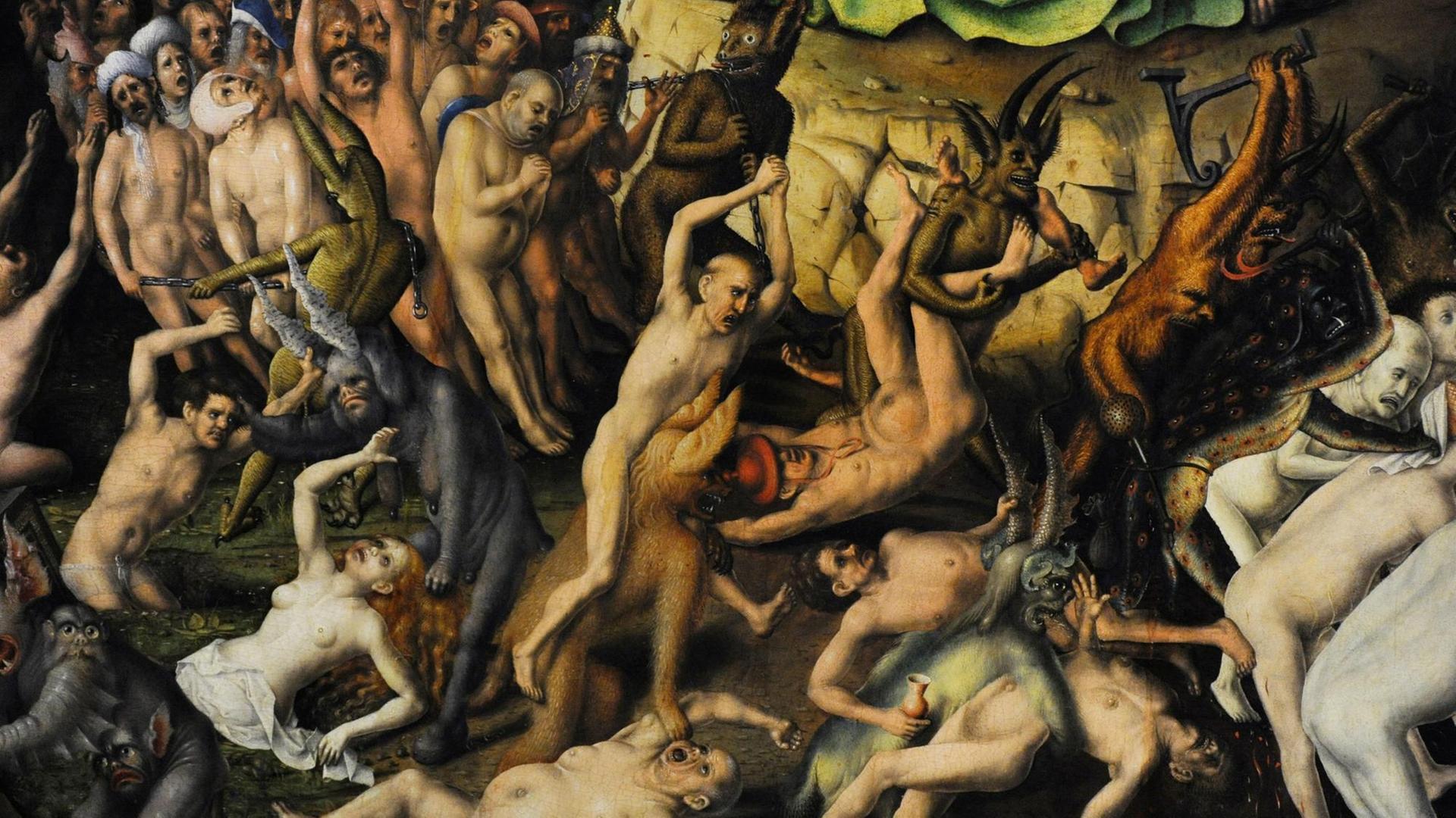 Detail aus dem Gemälde von Stefan Lochner "The Last Judgement", ca. 1435. Wallraf-Richartz Museum Köln Detail aus dem Gemälde von Stefan Lochner "The Last Judgement", ca. 1435. Wallraf-Richartz Museum Köln