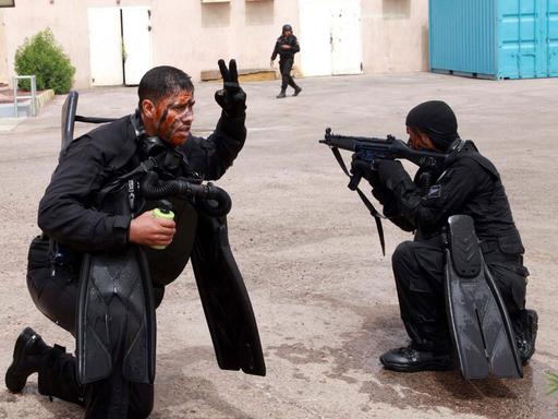 Jordanische Spezialkräfte trainieren in der Militärübung "Eager Lion" den Ernstfall.