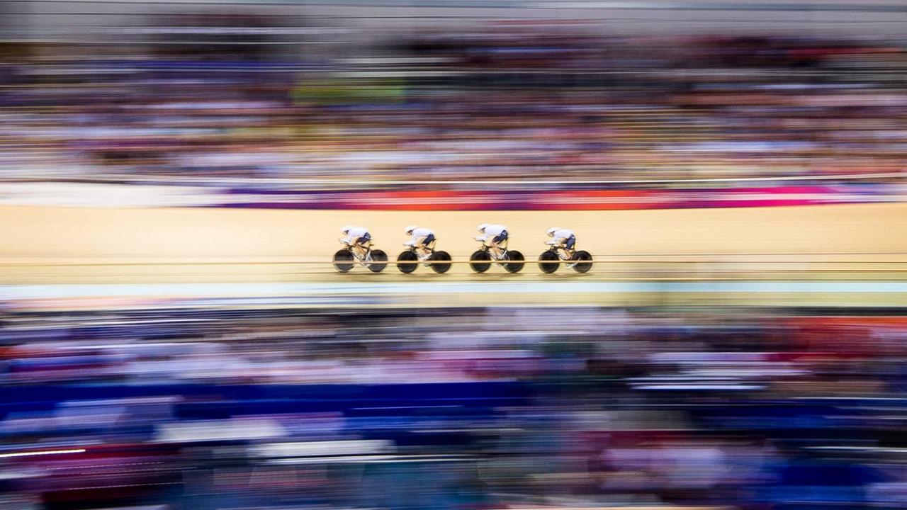 Die deutschen Bahnradfahrerinnen um Mieke Kröger holen am EM-Bronze in der 4000-Meter-Mannschaftsverfolgung. Die deutschen Bahnradfahrerinnen um Mieke Kröger holen am EM-Bronze in der 4000-Meter-Mannschaftsverfolgung.
