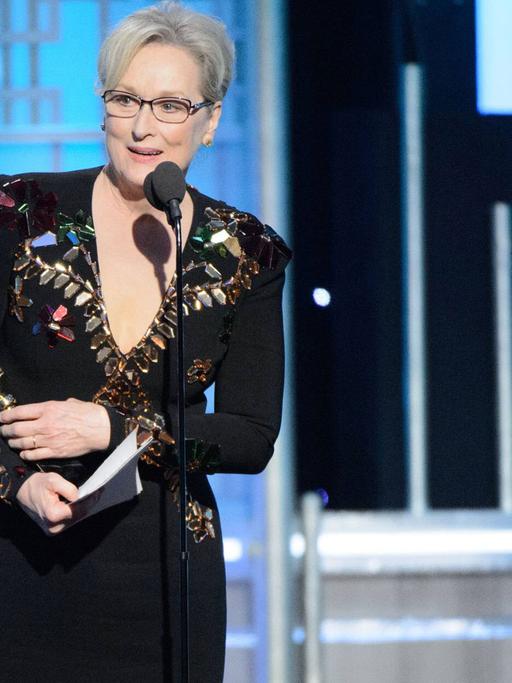 Meryl Streep während ihrer Dankesrede bei den Golden Globes 2017