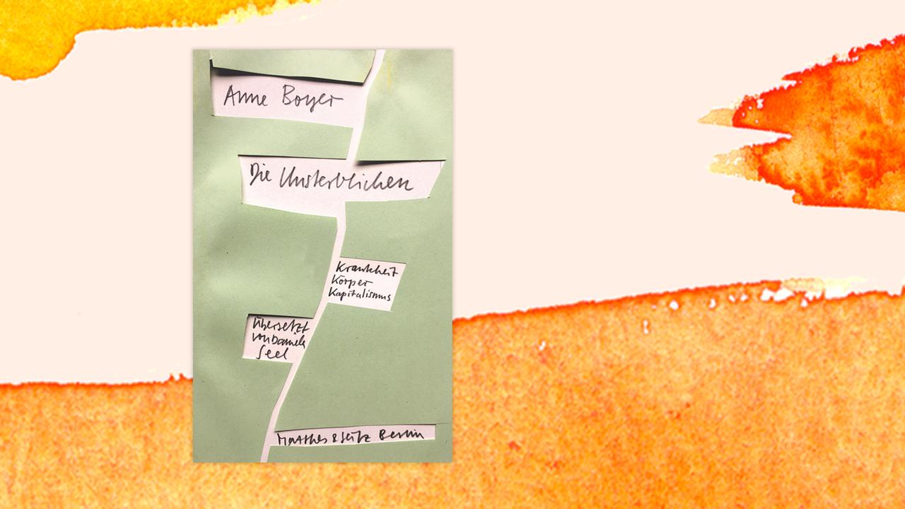 Das Cover von Anne Boyers Buch "Die Unsterblichen: Krankheit, Körper, Kapitalismus" auf orange-weißem Grund.