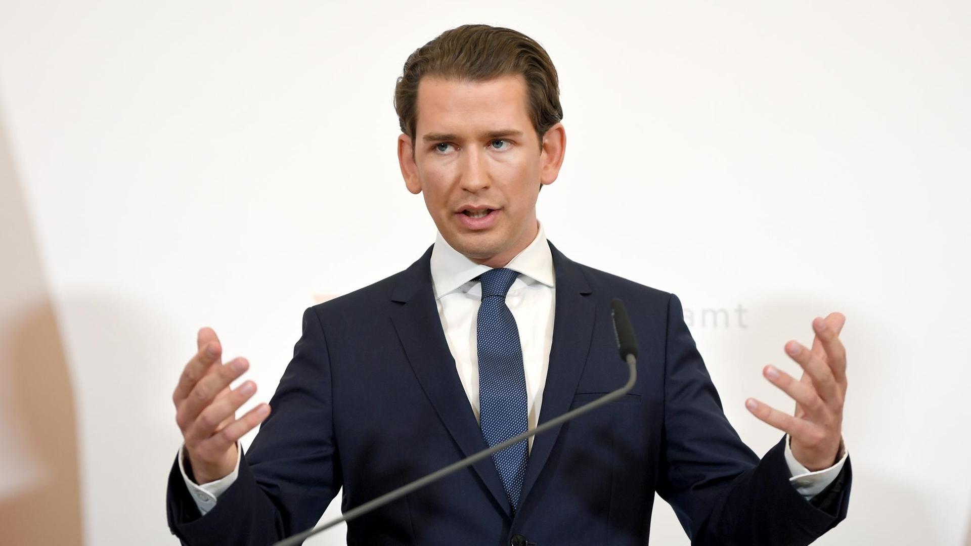 Bundeskanzler Sebastian Kurz (OEVP) kündigt Neuwahlen an infolge der Veröffentlichung des "Ibiza - Videos" in der Causa Strache, am Samstag, 18. Mai 2019, im Bundeskanzleramt in Wien