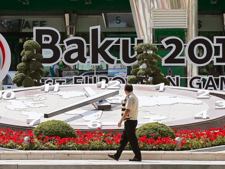 Das Emblem der Europaspiele in Baku, Aserbaidschan.