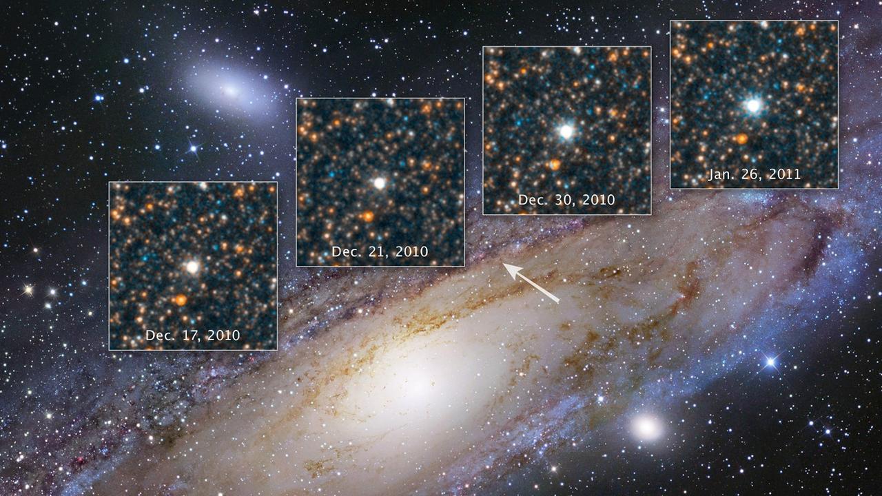Beobachtung mit dem Hubble-Teleskop in der Andromeda-Galaxie. Beobachtung mit dem Hubble-Teleskop in der Andromeda-Galaxie.