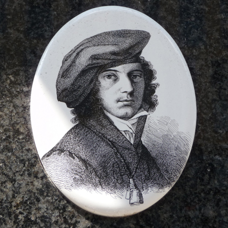 Das Portrait von Adelbert von Chamisso auf einer Steintafel an einem Wohnhaus in Berlin-Mitte Das Portrait von Adelbert von Chamisso auf einer Steintafel an einem Wohnhaus in Berlin-Mitte