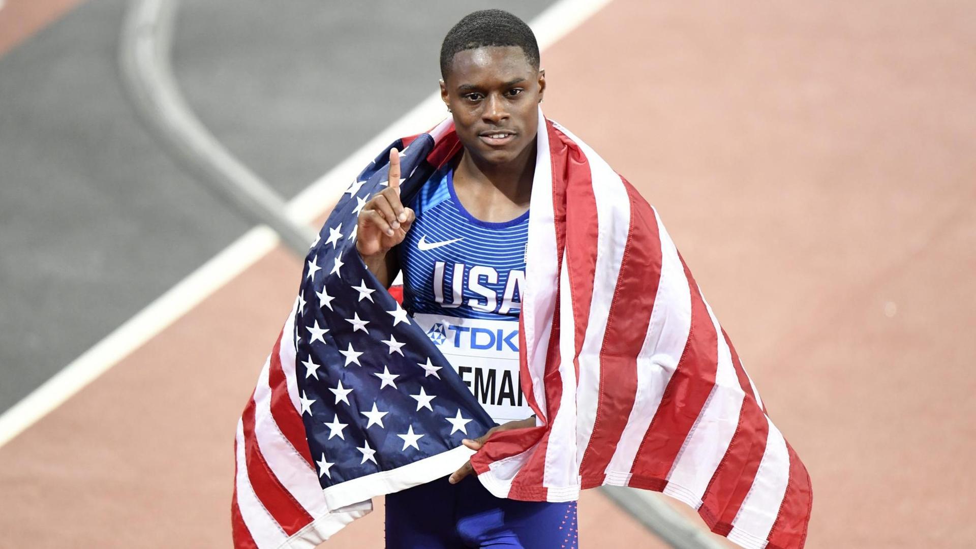 US-Sprinter Christian Coleman (5.8.2017). US-Sprinter Christian Coleman (5.8.2017).