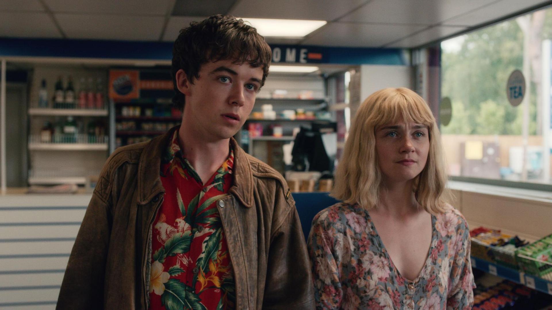 Filmausschnitt der Netflix-Serie "The End of the F***ing World": Jessica Barden als Alyssa und Alex Lawther als James Filmausschnitt der Netflix-Serie "The End of the F***ing World": Jessica Barden als Alyssa und Alex Lawther als James