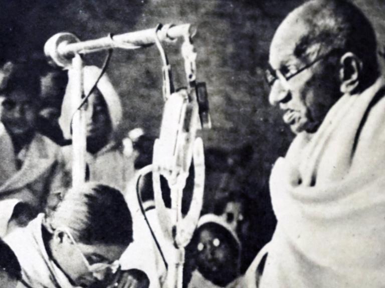 Fotografie von Mahatma Gandhi (1869-1948)