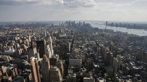 Ausblick vom Empire State Building auf Greenwich Village und Downtown Manhattan, New York, USA