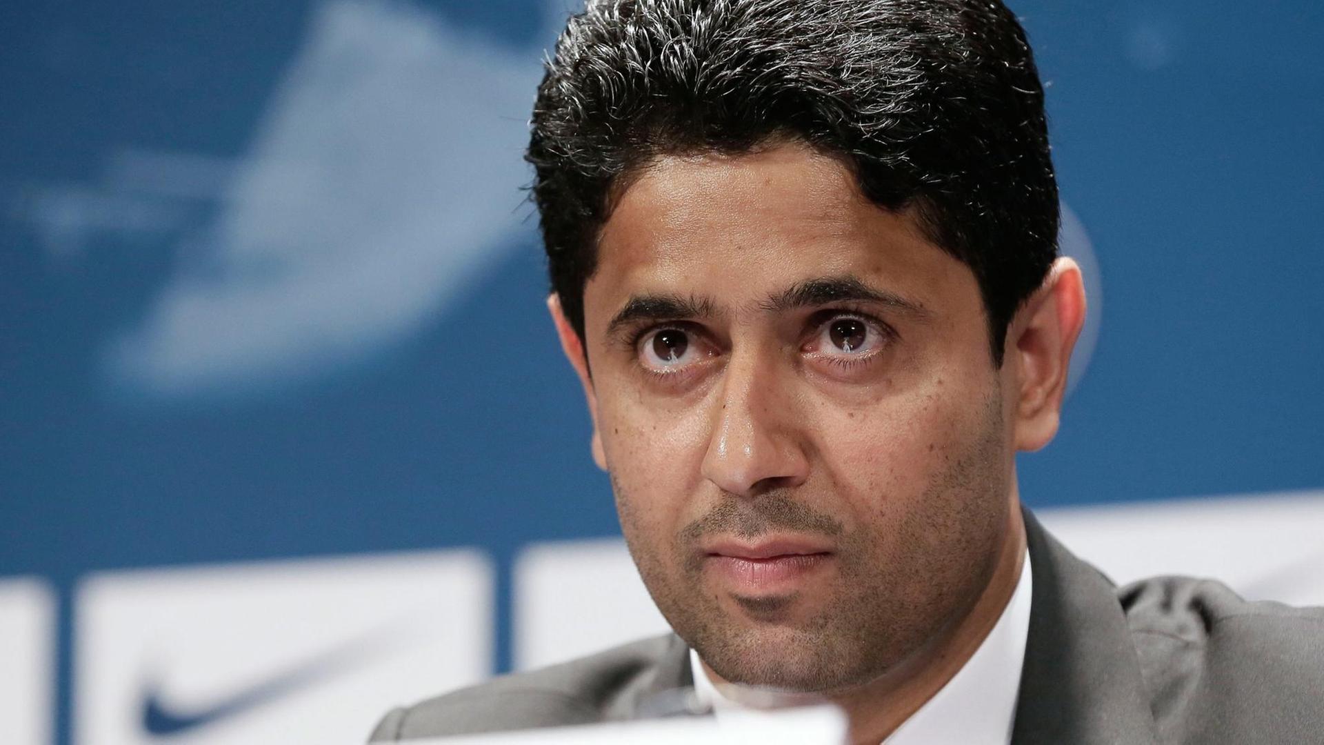 Präsident des französischen Fußball-Clubs Paris Saint Germain, Nasser Ghanim Al-Khelaifi Präsident des französischen Fußball-Clubs Paris Saint Germain, Nasser Ghanim Al-Khelaifi