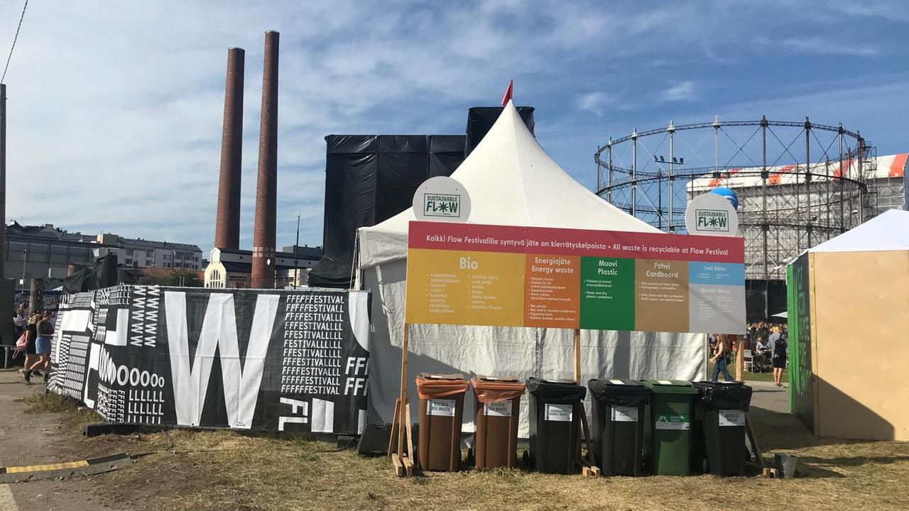 Schautafel mit Öko-Tips auf Flow-Festival
Schautafel mit Öko-Tips auf Flow-Festival