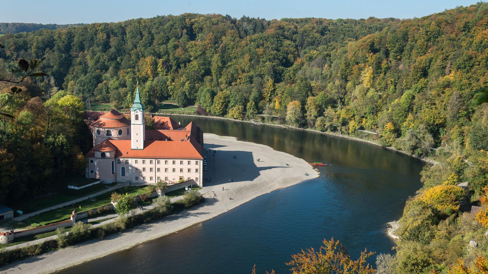 Das Kloster Weltenburg (Bayern) an der Donau. Das Benediktinerkloster gehört zu den ältesten Klöstern Bayerns.