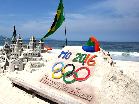 Olympia 2016 - Sandskulpturen am Strand der Copacabana Olympia 2016 - Sandskulpturen am Strand der Copacabana