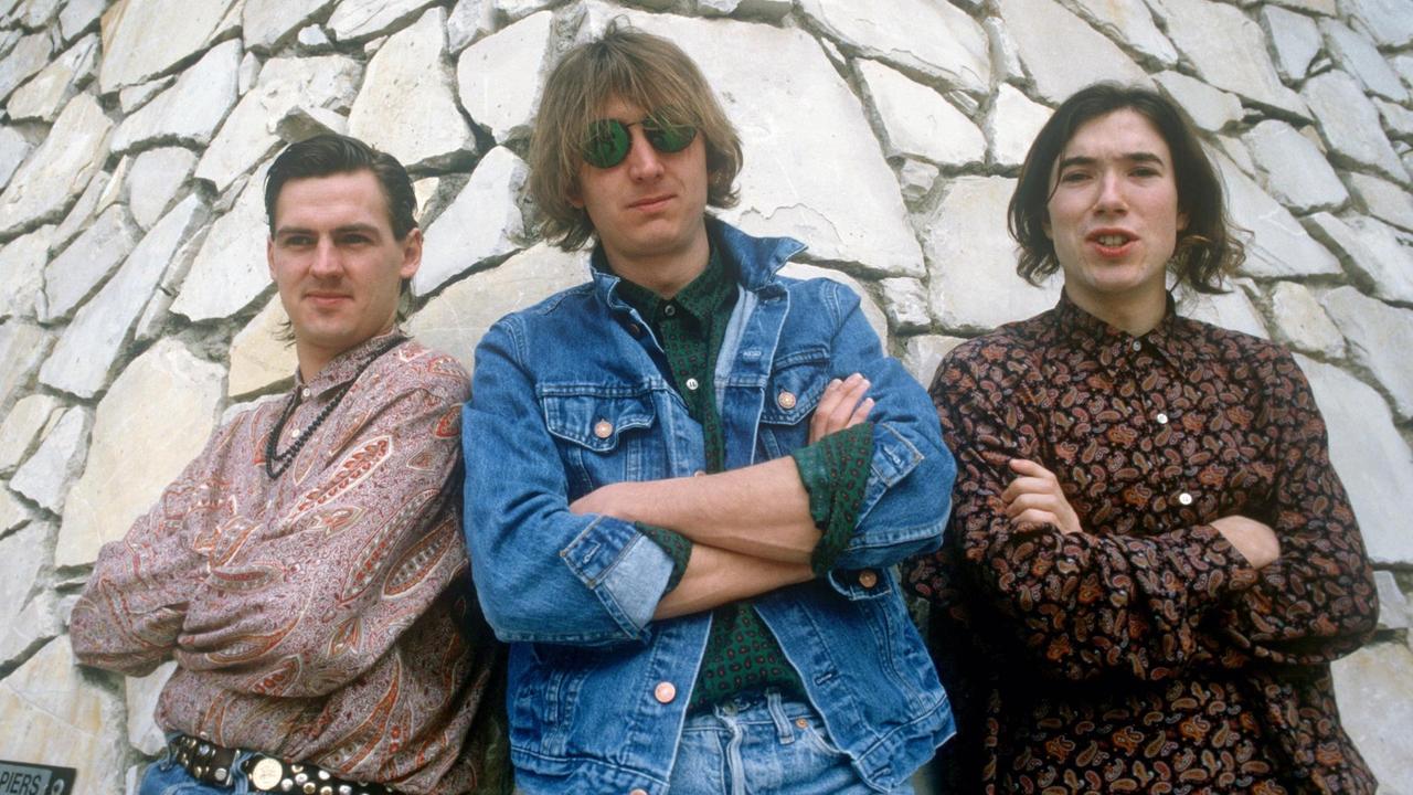 Paul Webb, Mark Hollis und Lee Harris von der britischen Band "Talk Talk", aufgenommen im Januar 1985 Paul Webb, Mark Hollis und Lee Harris von der britischen Band "Talk Talk", aufgenommen im Januar 1985