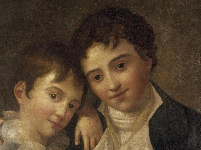 Mozarts Kinder: Franz Xaver (links) und Karl Thomas (1784-1858) auf einem Gemälde, um 1798 von Hans Hansen (1769- 1828).
