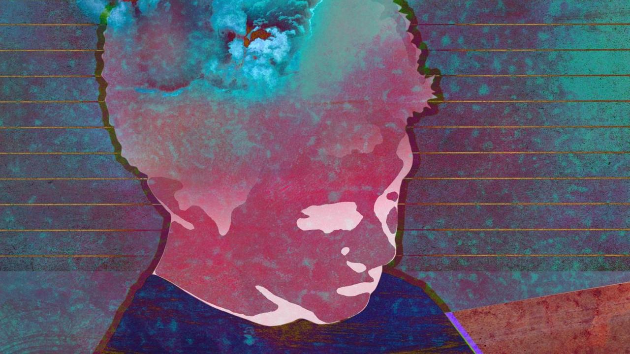 Rauchende Explosion im Kopf eines Teenagers Rauchende Explosion im Kopf eines Teenagers