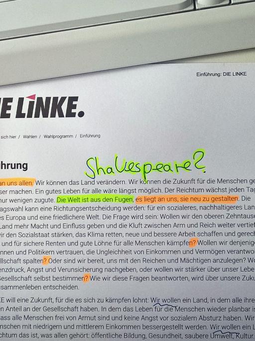 In welchem Stil ist das Wahlprogramm der Linkspartei verfasst? Unsere Literaturanalyse.