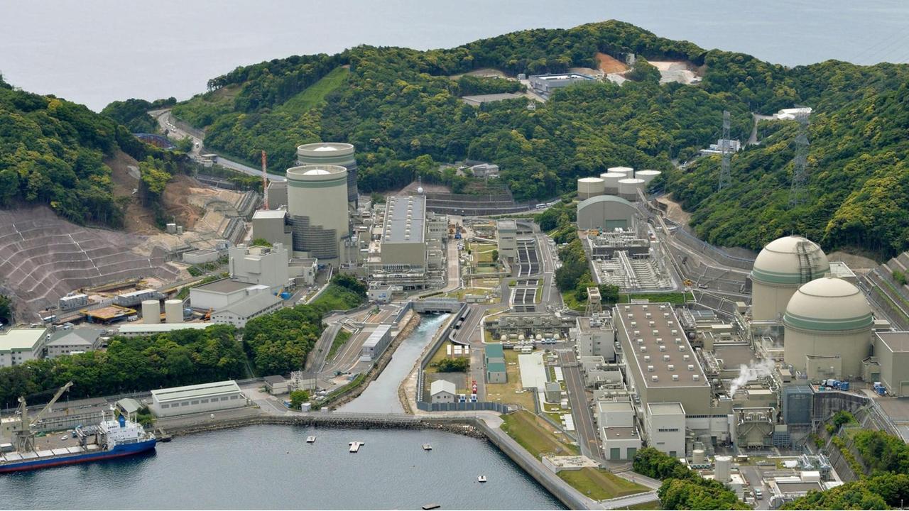 Luftaufnahme des Atomkraftwerks Takahama