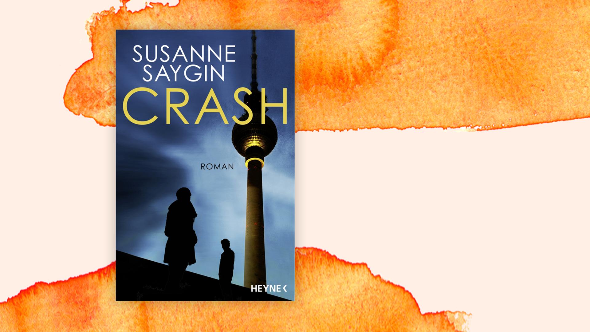 Das Cover des Buches von Susanne Saygin, "Crash", auf orange-weißem Hintergrund. Das Cover des Buches von Susanne Saygin, "Crash", auf orange-weißem Hintergrund.