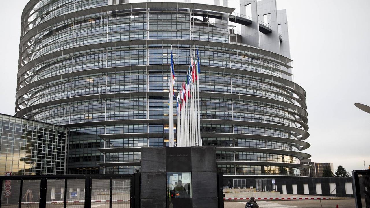 Das EU-Parlament in Straßburg am Tag der letzten Sitzung Mitte Dezember
