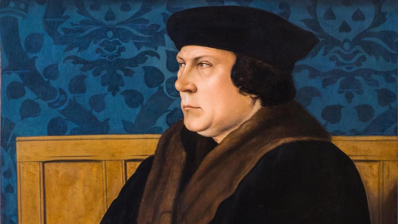 Das Gemälde von Hans Holbein zeigt ein porträt von Thomas Cromwell, dem 1. Earl of Essex. Das Gemälde von Hans Holbein zeigt ein porträt von Thomas Cromwell, dem 1. Earl of Essex.