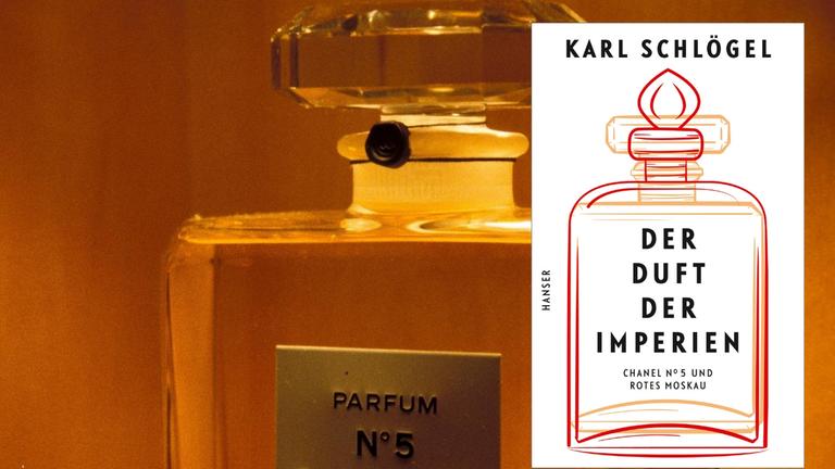 Im Hintergrund der Flacon von Chanel No 5. Davor das Buchcover von "Der Duft der Imperien" Im Hintergrund der Flacon von Chanel No 5. Davor das Buchcover von "Der Duft der Imperien"