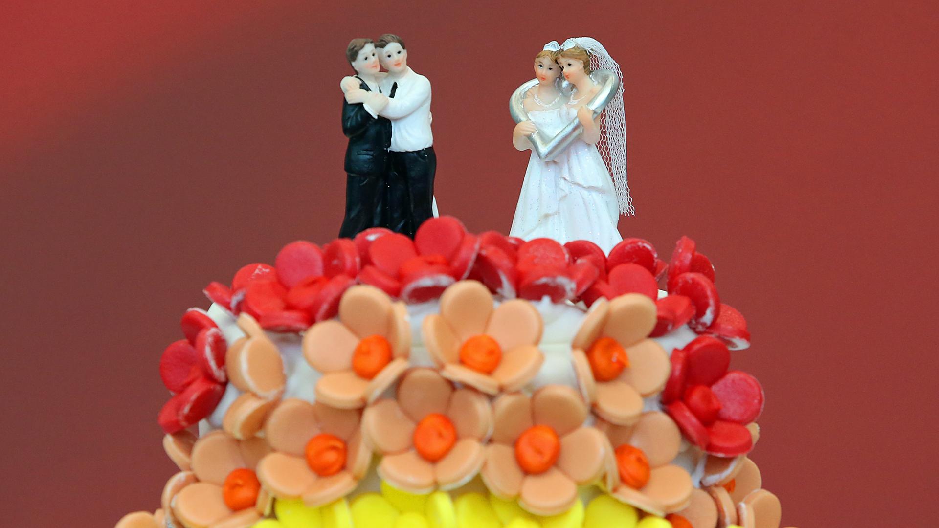 Regenbogentorte in den Räumen der SPD-Fraktion im Bundestag am 30. Juni 2017 in Berlin: Die Abgeordneten des Deutschen Bundestages hatten zuvor über Eheschließung für Personen gleichen Geschlechts abgestimmt. Regenbogentorte in den Räumen der SPD-Fraktion im Bundestag am 30. Juni 2017 in Berlin: Die Abgeordneten des Deutschen Bundestages hatten zuvor über Eheschließung für Personen gleichen Geschlechts abgestimmt.