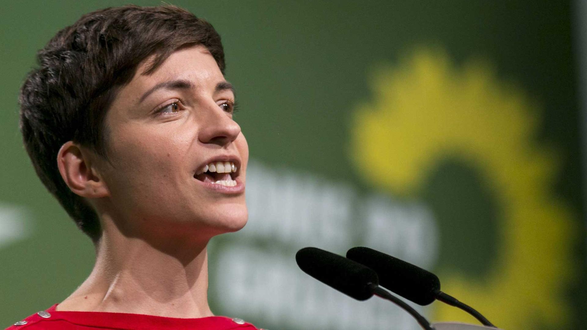 Ska Keller am 09.02.2014 auf einem Parteitag der Grünen. Ska Keller am 09.02.2014 auf einem Parteitag der Grünen.