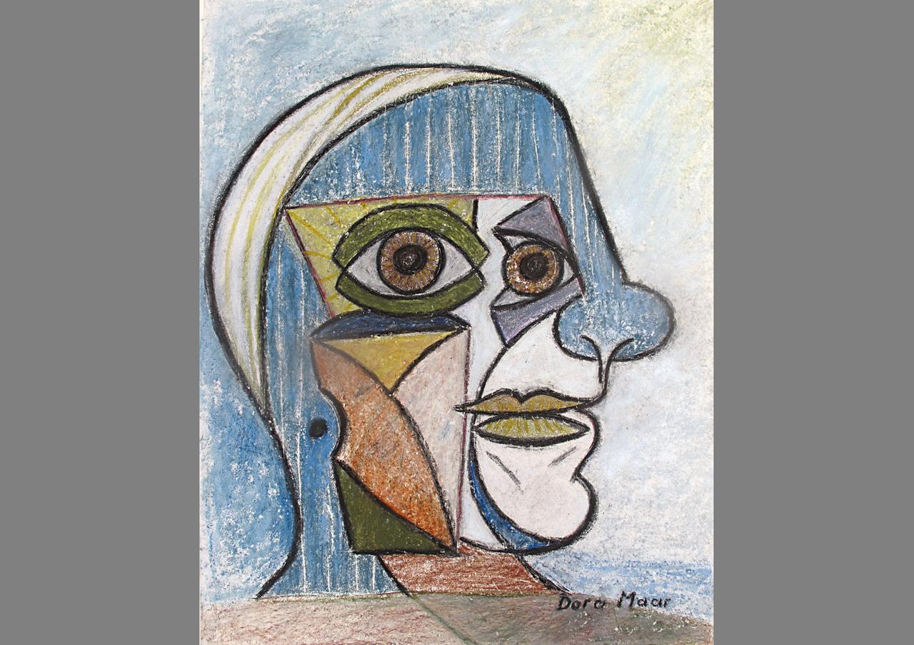 Ein Portrait von Pablo Picasso, gemalt von Dora Maar im Stile Picassos Ein Portrait von Pablo Picasso, gemalt von Dora Maar im Stile Picassos