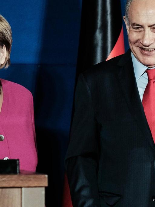 Bundeskanzlerin Merkel und Israels Regierungschef Netanjahu bei einer Pressekonferenz
