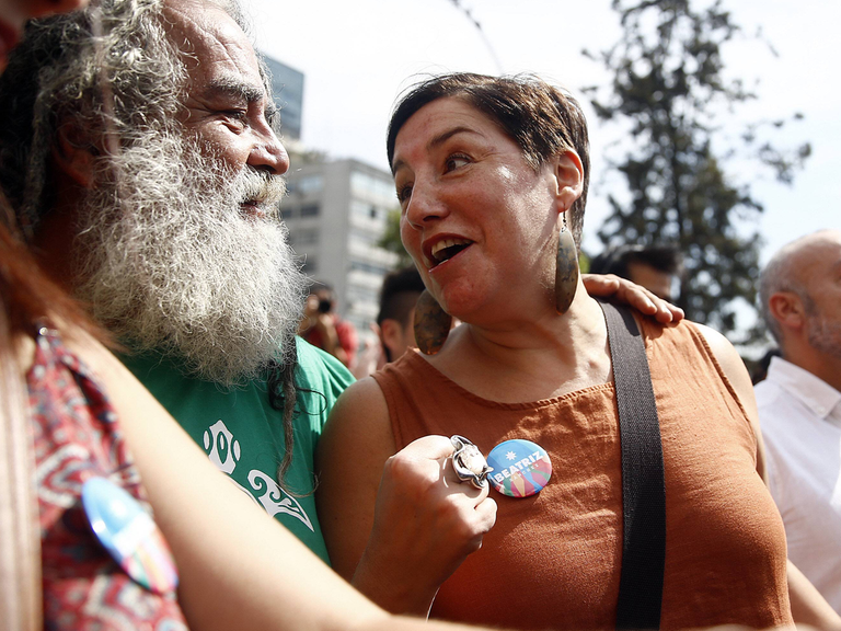 Beatriz Sanchez bewirbt sich als Kandidatin der neuen Bewegung Frente Amplio für die chilenische Präsidentschaftswahl im November